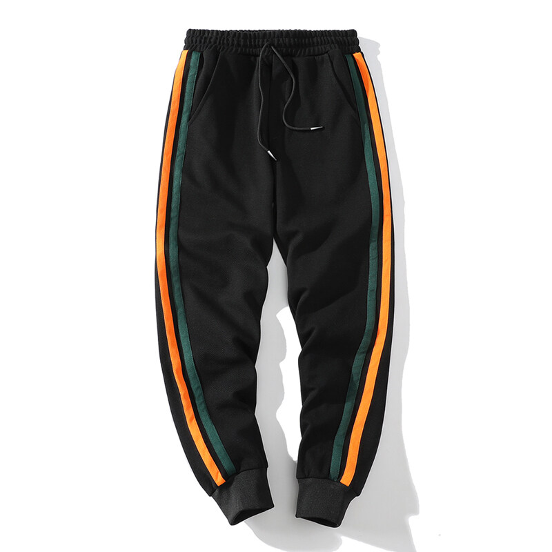 ライン入り ジャージパンツ スウェットパンツ 裾リブ ゴム留め ひも付き リラックス 部活 ボ 男性 アンクル丈 スポーツ 部屋着 