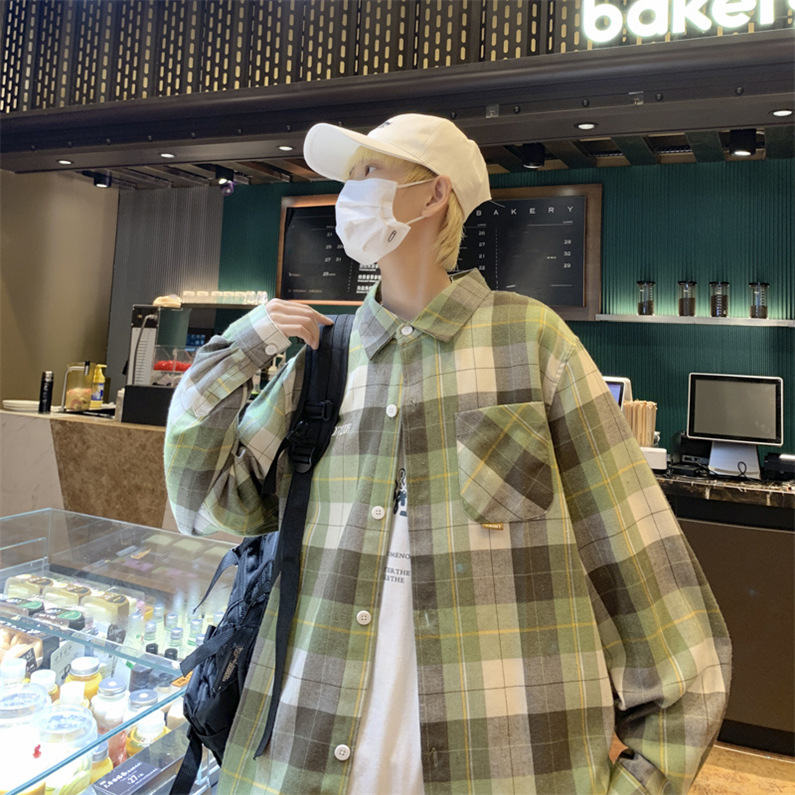 メンズ シャツ カジュアルシャツ 長袖 ワーク ワイシャツ 男子トップス アウター 春秋 通学 普段着 お出掛け チェック柄 スクール 上着 通勤 青少年 