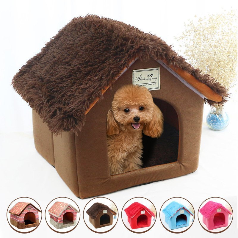 ペットハウス 犬ハウス 猫ハウス ドーム型 折りたたみ 2WAY 室内 保温 洗える ふわふわ ペットベット 犬 ドームハウス 猫 マット付き ベッド 犬小屋 冬 かわいい