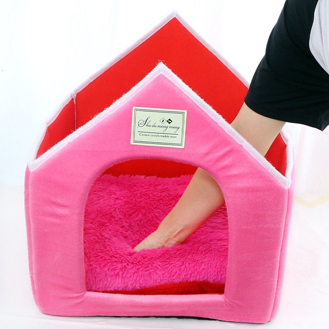 ペットハウス 犬ハウス 猫ハウス ドーム型 折りたたみ 2WAY 室内 保温 洗える ふわふわ ペットベット 犬 ドームハウス 猫 マット付き ベッド 犬小屋 冬 かわいい