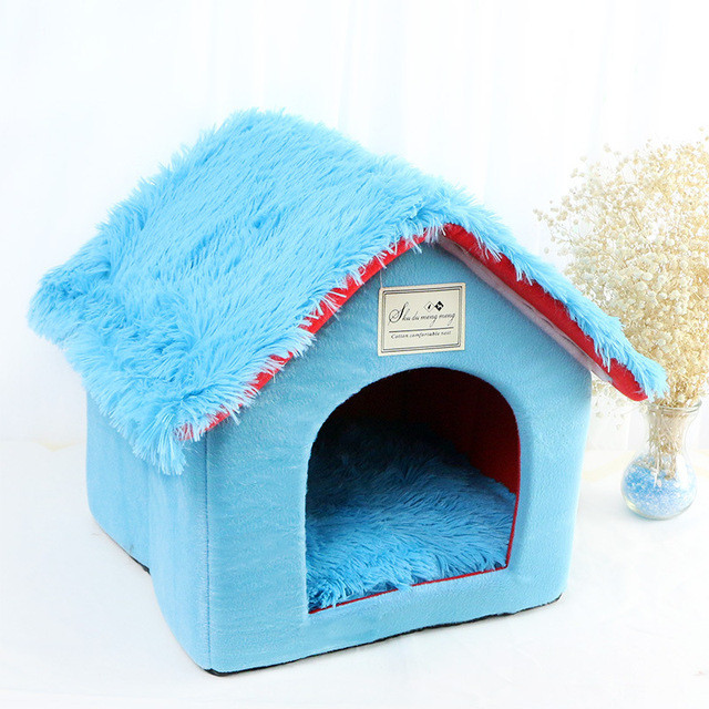 ペットハウス 犬ハウス 猫ハウス ドーム型 折りたたみ 2WAY 室内 保温 洗える ふわふわ ペットベット 犬 ドームハウス 猫 マット付き ベッド 犬小屋 冬 かわいい