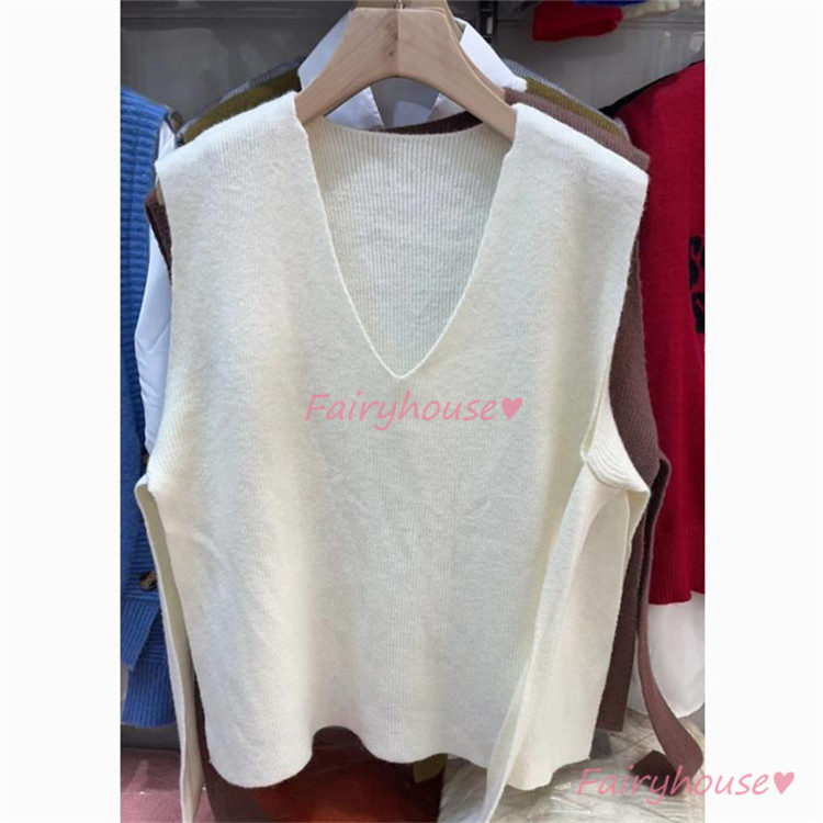 ニットベスト ベスト レディース 秋 冬 40代 コーデ ニット Vネック ドルマンスリーブ タンクトップ ベストノースリーブ 重ね着 秋 タンク トップス 