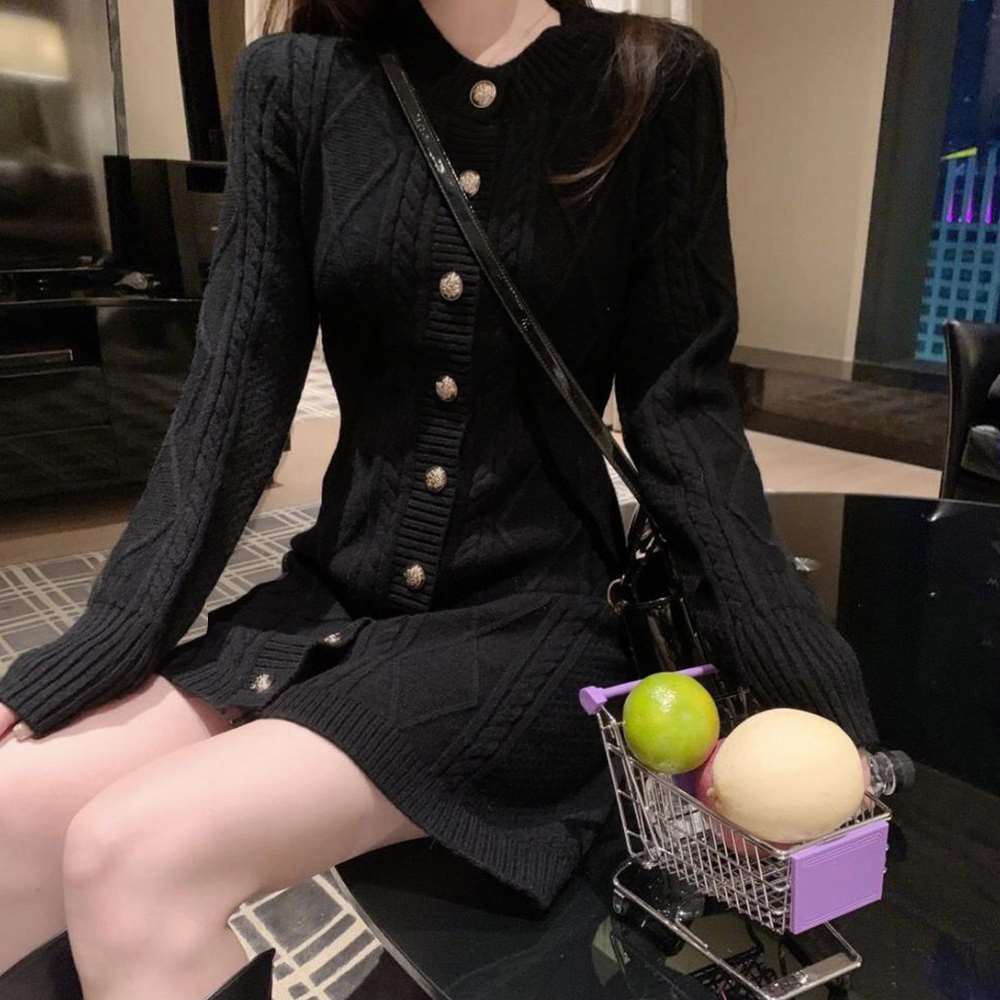 ケーブル ニット ワンピース ミニ きれいめ  