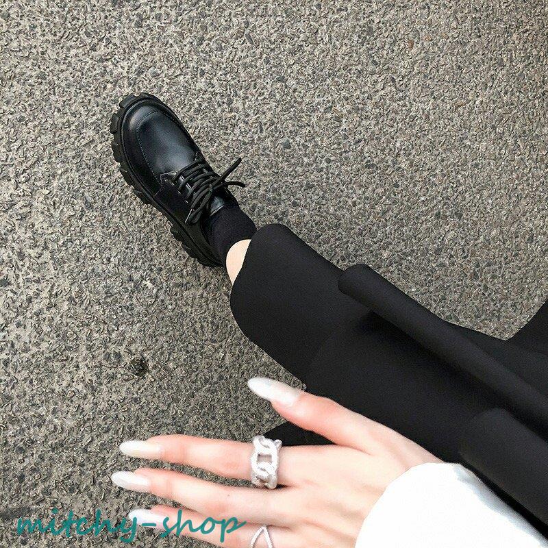 靴 厚底オックスフォード 厚底 スニーカー レディース レースアップ ごつめ 春 パンク ローファー レトロ エナメル 秋 大人 マット 韓国 冬 