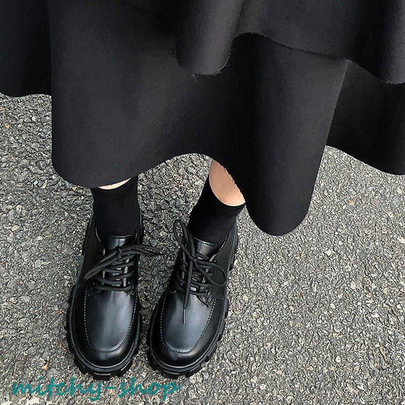 靴 厚底オックスフォード 厚底 スニーカー レディース レースアップ ごつめ 春 パンク ローファー レトロ エナメル 秋 大人 マット 韓国 冬 