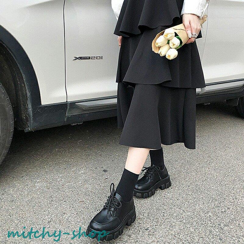 靴 厚底オックスフォード 厚底 スニーカー レディース レースアップ ごつめ 春 パンク ローファー レトロ エナメル 秋 大人 マット 韓国 冬 