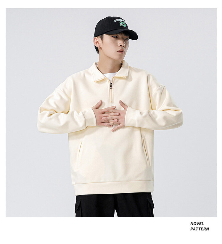 プルオーバースウェット 男女兼用 トップス ハーフジップ スラッシュポケット 無地 トップス スタイリッシュ プルオーバーシャツ 通学 ユニセックス 