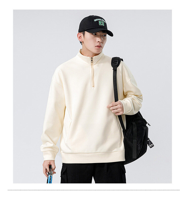 プルオーバースウェット 男女兼用 トップス ハーフジップ スラッシュポケット 無地 トップス スタイリッシュ プルオーバーシャツ 通学 ユニセックス 