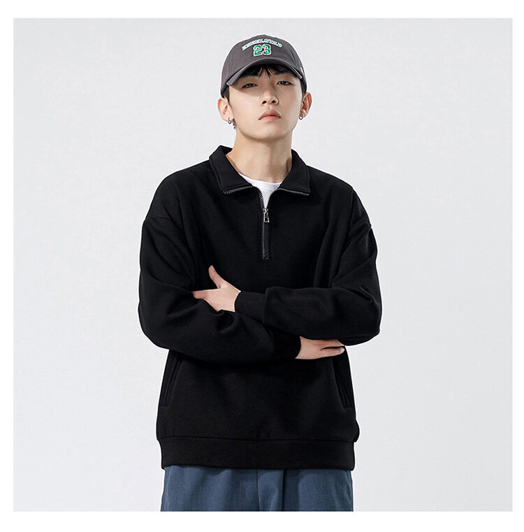 プルオーバースウェット 男女兼用 トップス ハーフジップ スラッシュポケット 無地 トップス スタイリッシュ プルオーバーシャツ 通学 ユニセックス 