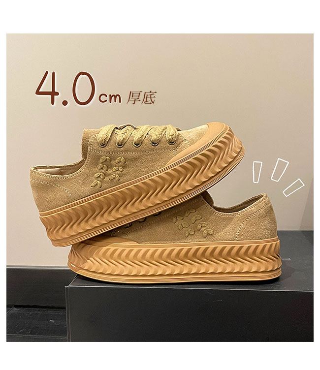 送料無料 スニーカー レディース 厚底 フラットレースアップ スエード お洒落厚底靴 女性 楽ちん 厚底スニーカー ローカット 