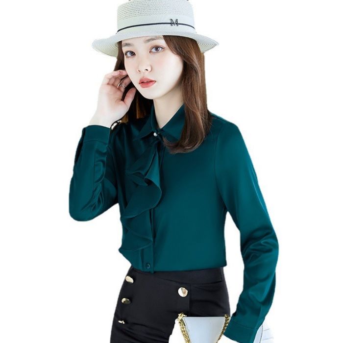 レディース シャツ ママシャツ エレ穏やかな2色選び トップス Vネック オシャレ 秋冬 きれいめ ブラウス 着痩 カジュアル風 長袖 