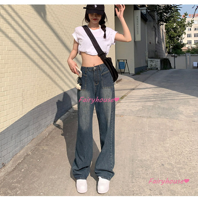 ジーンズ レディース デニムパンツ ストレート ジーパン ワイドパンツ ハイウエスト ロングデニムワイドパンツ ズボン 秋冬 ゆったり着痩せ 春夏 オシャレ30代 