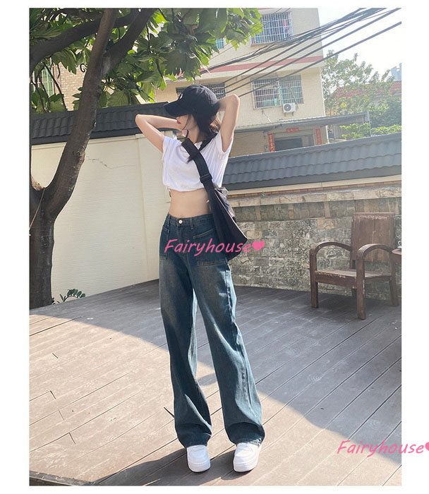 ジーンズ レディース デニムパンツ ストレート ジーパン ワイドパンツ ハイウエスト ロングデニムワイドパンツ ズボン 秋冬 ゆったり着痩せ 春夏 オシャレ30代 