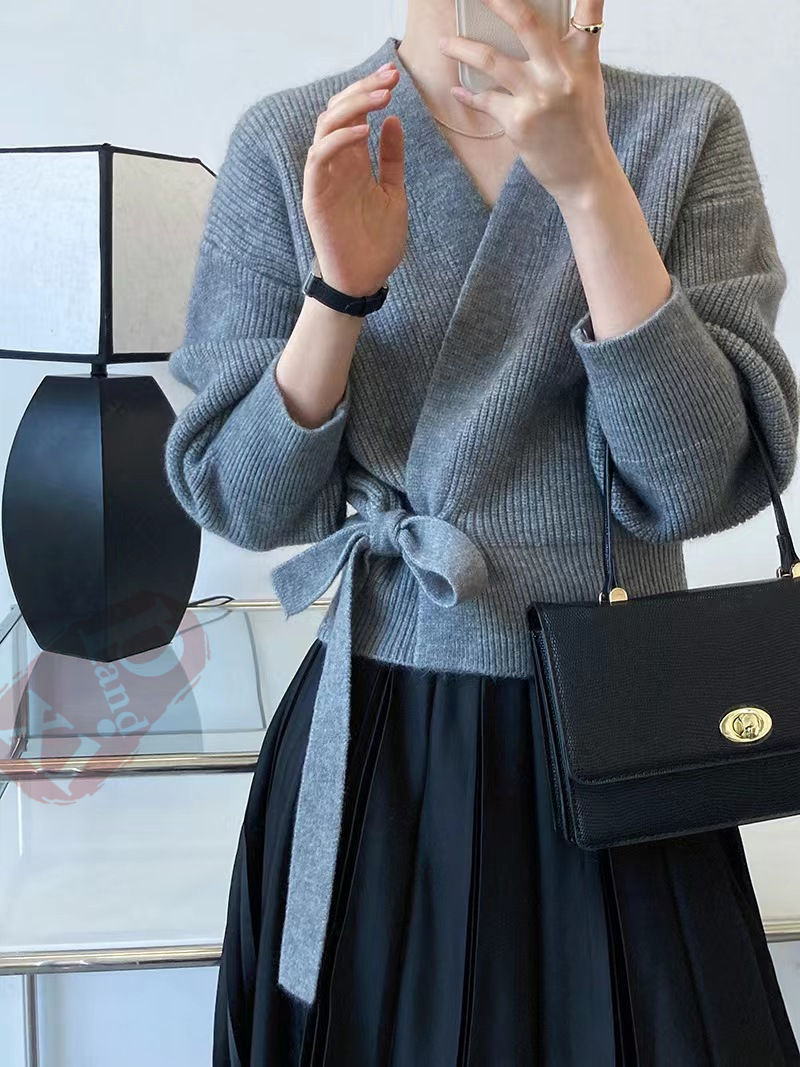 ニットカーディガン レディース 秋 韓国 カーディガン ロング丈ふっくらブークレニットカーディガン 送料無料 長袖 マキシカーディガン ロング丈 ゆったり 