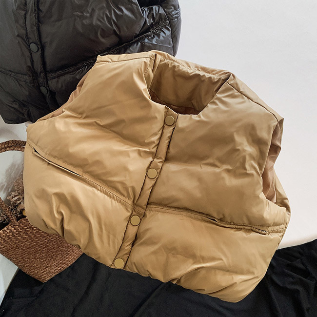 送料無料 ダウンベスト キッズ アウター ダウンコート 無地 ノースリーブ 秋冬 ゆったり 防寒 ポケット付き 軽量 前開き 保温 前ボタン 厚手 