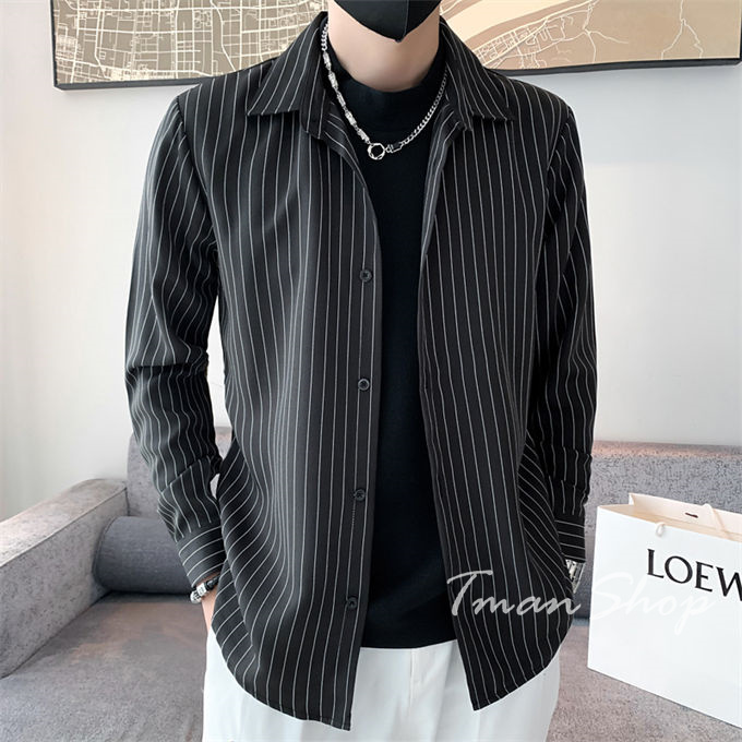 シャツ メンズ 長袖 オーバーサイズ ストライプ カジュアルシャツ 大きいサイズ 40代 カジュアル 大人 ファッション お洒落 30代 20代 秋 ビジネス 春 通勤 