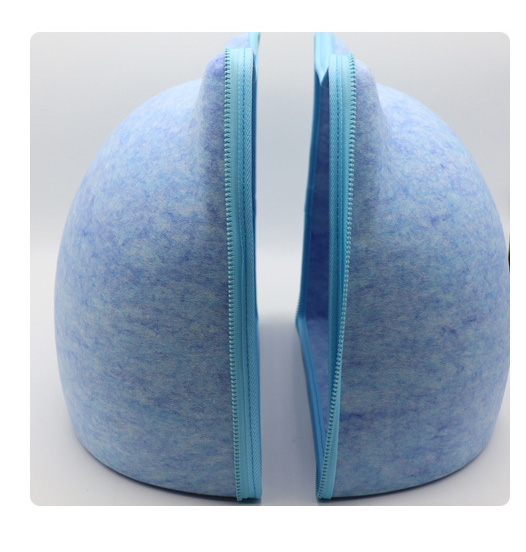 猫耳付き ドーム型キャットハウス 秋冬 猫ハウス 洗える クッション付き 冷房対策 猫ベッド 前後セパレート式 可愛い あったか フェルト素材 ねこのおうち 家 