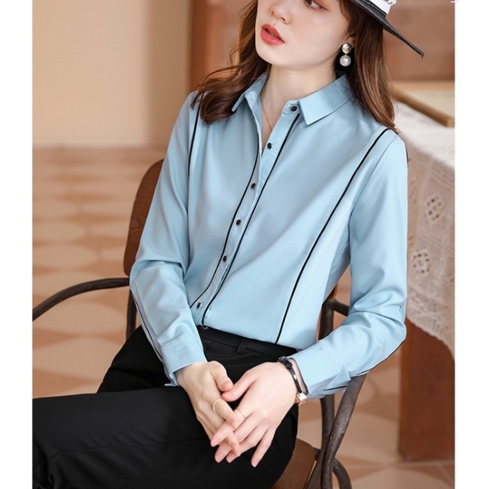 レディース シャツ エレガントオフィスシャツ 2色選び トップス ブラウス 春夏 きれいめ オシャレ 着痩 カジュアル風 長袖 