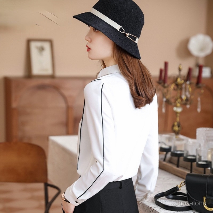 レディース シャツ エレガントオフィスシャツ 2色選び トップス ブラウス 春夏 きれいめ オシャレ 着痩 カジュアル風 長袖 