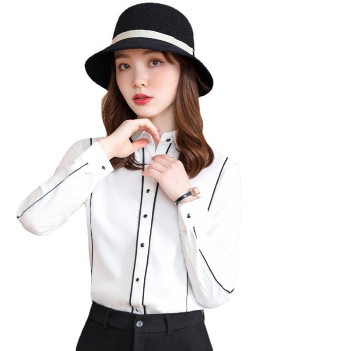 レディース シャツ エレガントオフィスシャツ 2色選び トップス ブラウス 春夏 きれいめ オシャレ 着痩 カジュアル風 長袖 