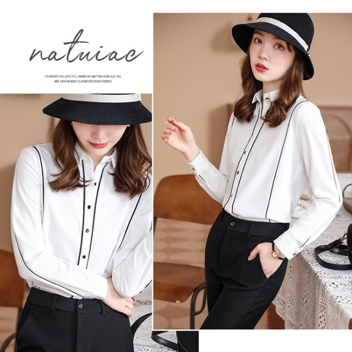 レディース シャツ エレガントオフィスシャツ 2色選び トップス ブラウス 春夏 きれいめ オシャレ 着痩 カジュアル風 長袖 