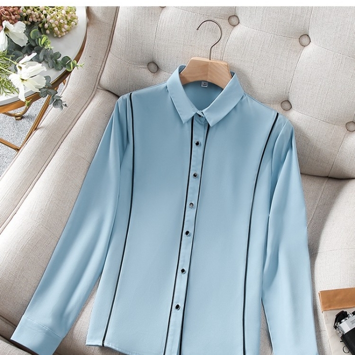 レディース シャツ エレガントオフィスシャツ 2色選び トップス ブラウス 春夏 きれいめ オシャレ 着痩 カジュアル風 長袖 