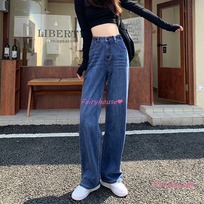 ジーンズ レディース デニムパンツ ストレート ジーパン ワイドパンツ 春夏 秋冬 ハイウエスト ズボン オシャレ30代 ロングデニムワイドパンツ ゆったり着痩せ 