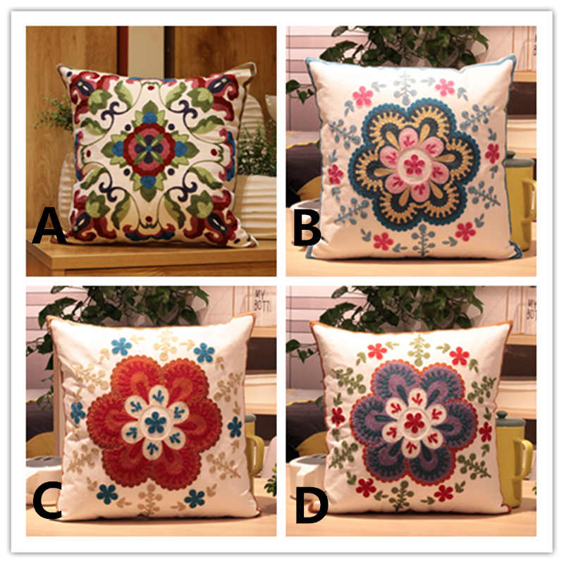 お取り寄せ商品 ソファー 背もたれ クッションカバー 45CM×45CM 枕カバー クッションカバー ピローケース 刺 抱き枕カバー ししゅう まくらカバー 花柄 