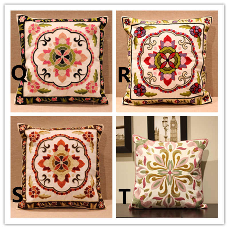 お取り寄せ商品 ソファー 背もたれ クッションカバー 45CM×45CM 枕カバー クッションカバー ピローケース 刺 抱き枕カバー ししゅう まくらカバー 花柄 