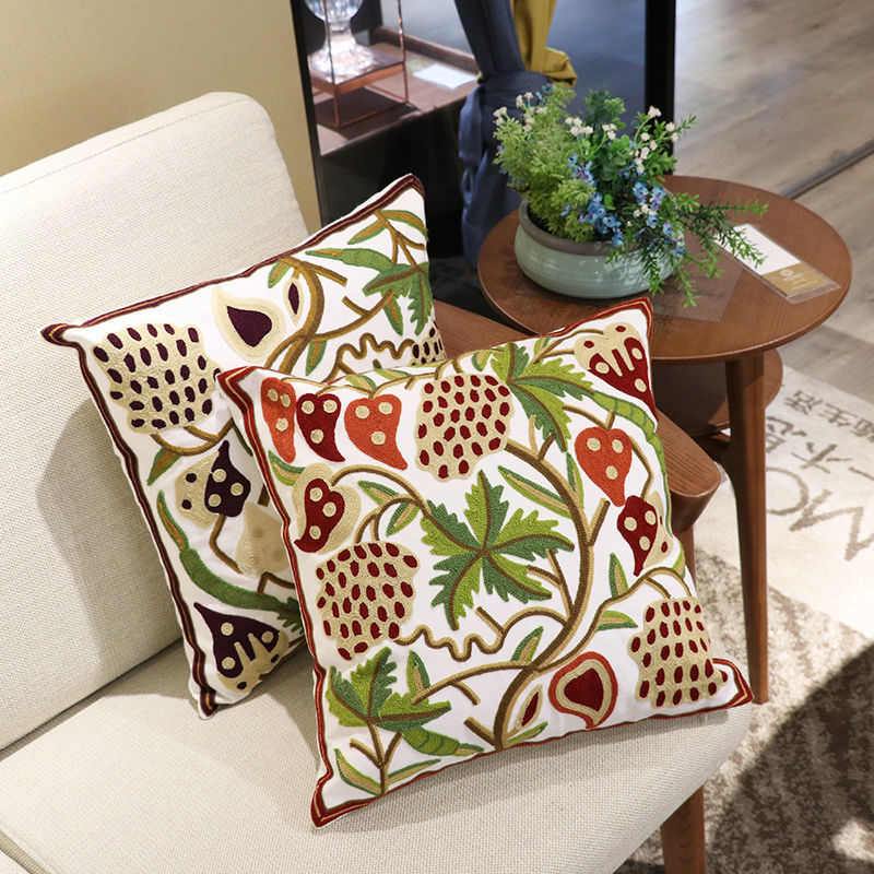 お取り寄せ商品 ソファー 背もたれ クッションカバー 45CM×45CM 枕カバー クッションカバー ピローケース 刺 抱き枕カバー ししゅう まくらカバー 花柄 