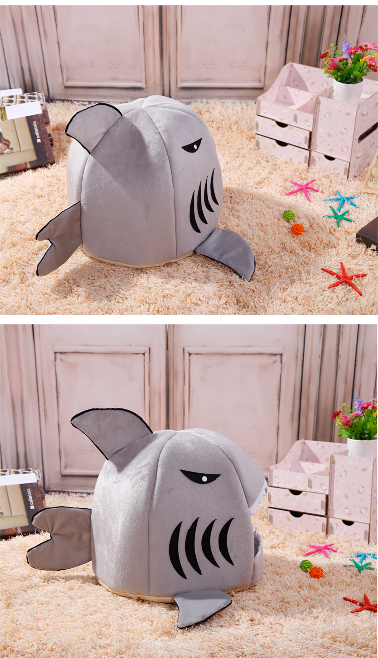 ペットハウス サメ型 サメハウス ドーム型 犬ハウス 猫ハウス ふわふわ 保温 防寒 ベッド マット わんちゃん おしゃれ あったか ねこちゃん 鮫ハウス クッション