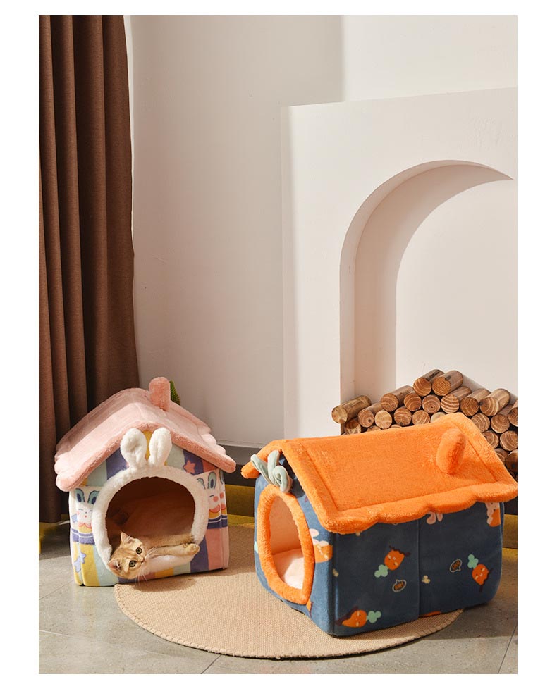 ペットハウス 犬 猫 ペットベッド 折りたたみ 犬ハウスドーム型 小型犬 冬 室内用 洗える 屋根付きハウスおしゃれ 可愛い 犬小屋 キャットハウス 快適 暖かい 