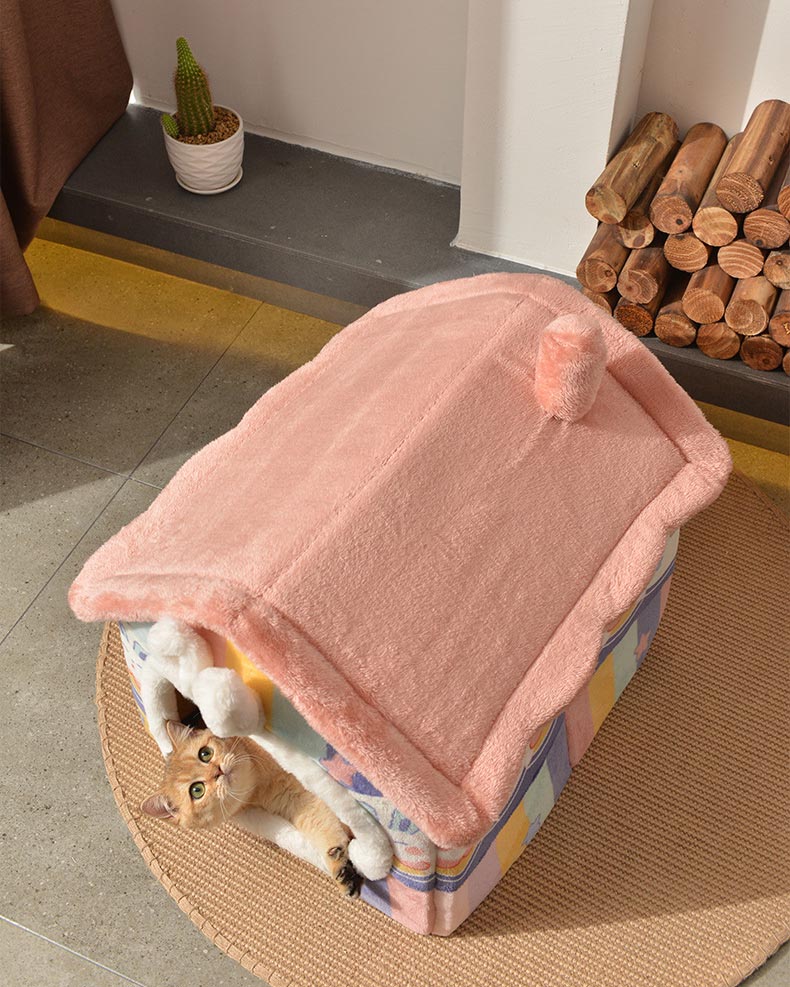 ペットハウス 犬 猫 ペットベッド 折りたたみ 犬ハウスドーム型 小型犬 冬 室内用 洗える 屋根付きハウスおしゃれ 可愛い 犬小屋 キャットハウス 快適 暖かい 