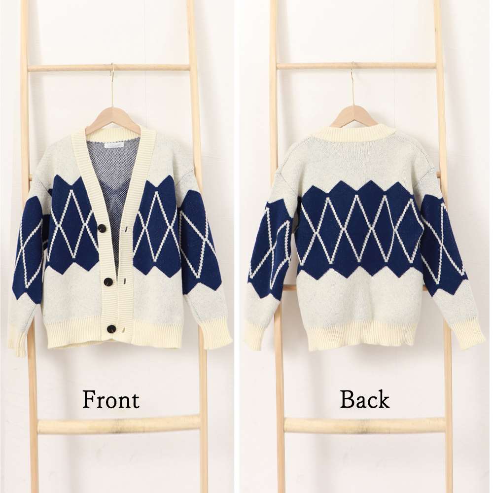 ニット カーディガン レトロ 体型カバー  