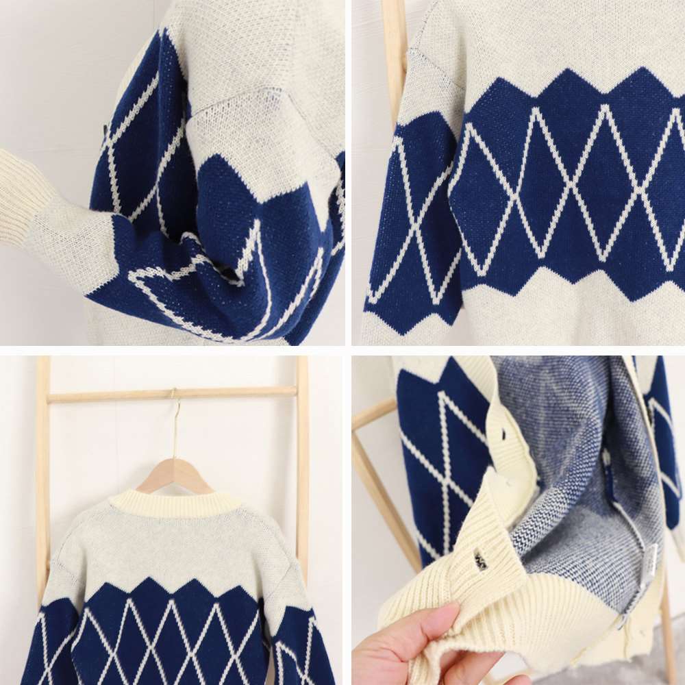 ニット カーディガン レトロ 体型カバー  