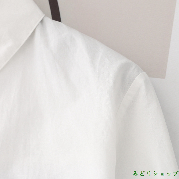 シャツ ブラウス ホワイト 白 魚 長袖 レディース 森ガール 