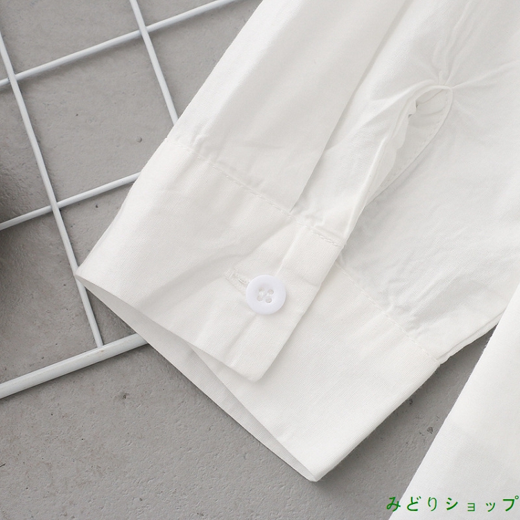 シャツ ブラウス ホワイト 白 魚 長袖 レディース 森ガール 