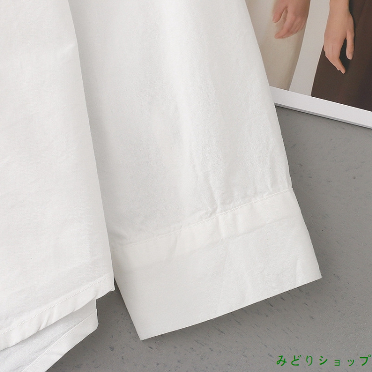 シャツ ブラウス ホワイト 白 魚 長袖 レディース 森ガール 