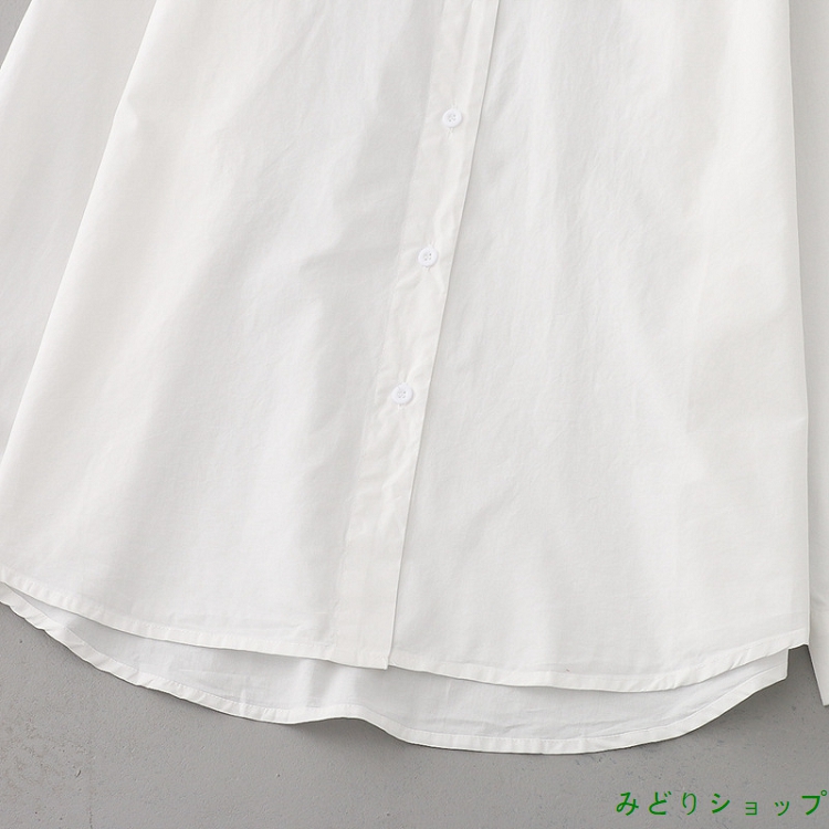 シャツ ブラウス ホワイト 白 魚 長袖 レディース 森ガール 