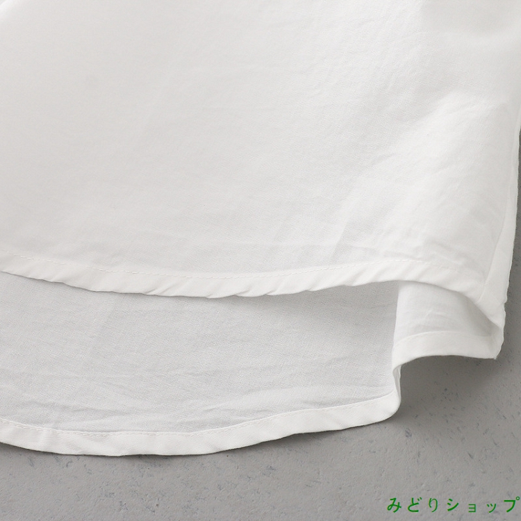 シャツ ブラウス ホワイト 白 魚 長袖 レディース 森ガール 