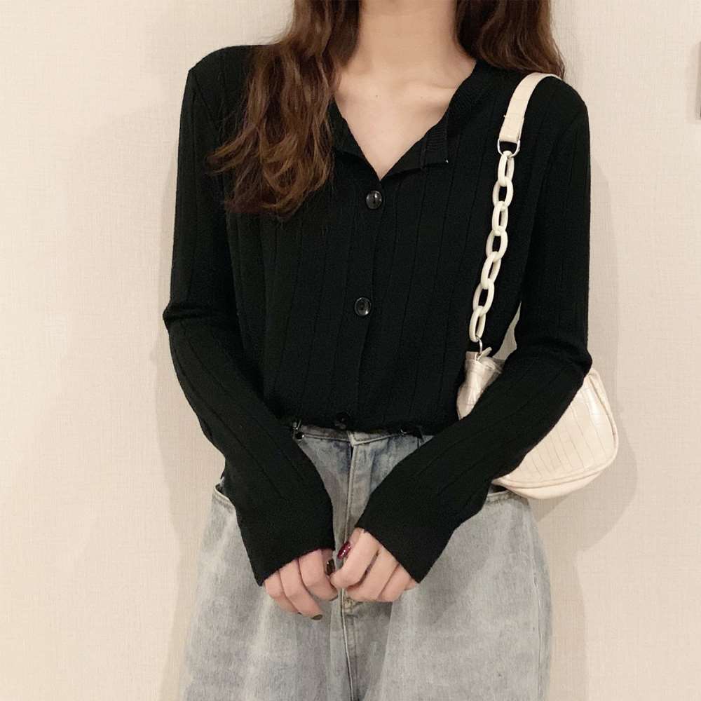 ニット カーディガン リブニット 羽織り  