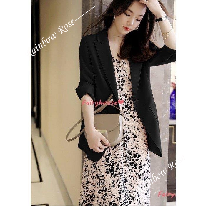 ブレザー スーツ 春夏 レディース 40代 七分袖テーラードジャケット 韓国風 30代50代 春コート 黒ブレザー オフィスアウター カジュアル 通勤 オシャレスーツ 