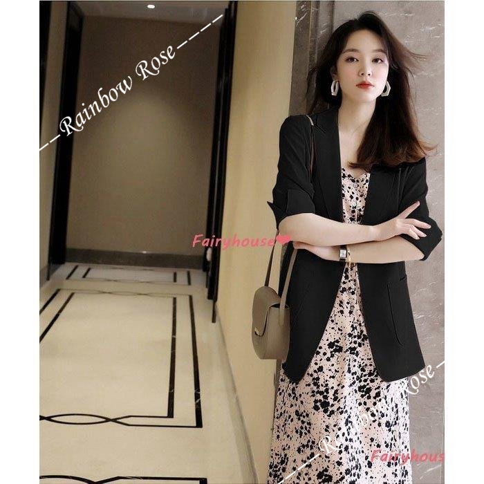 ブレザー スーツ 春夏 レディース 40代 七分袖テーラードジャケット 韓国風 30代50代 春コート 黒ブレザー オフィスアウター カジュアル 通勤 オシャレスーツ 