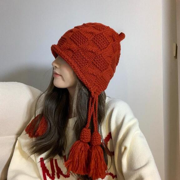 チューヨ ポンポン 耳あて ニット帽 韓国 ストリート HIPHOP 原宿系 K-POP オルチャン レディース ダンス 衣装 Y2K 