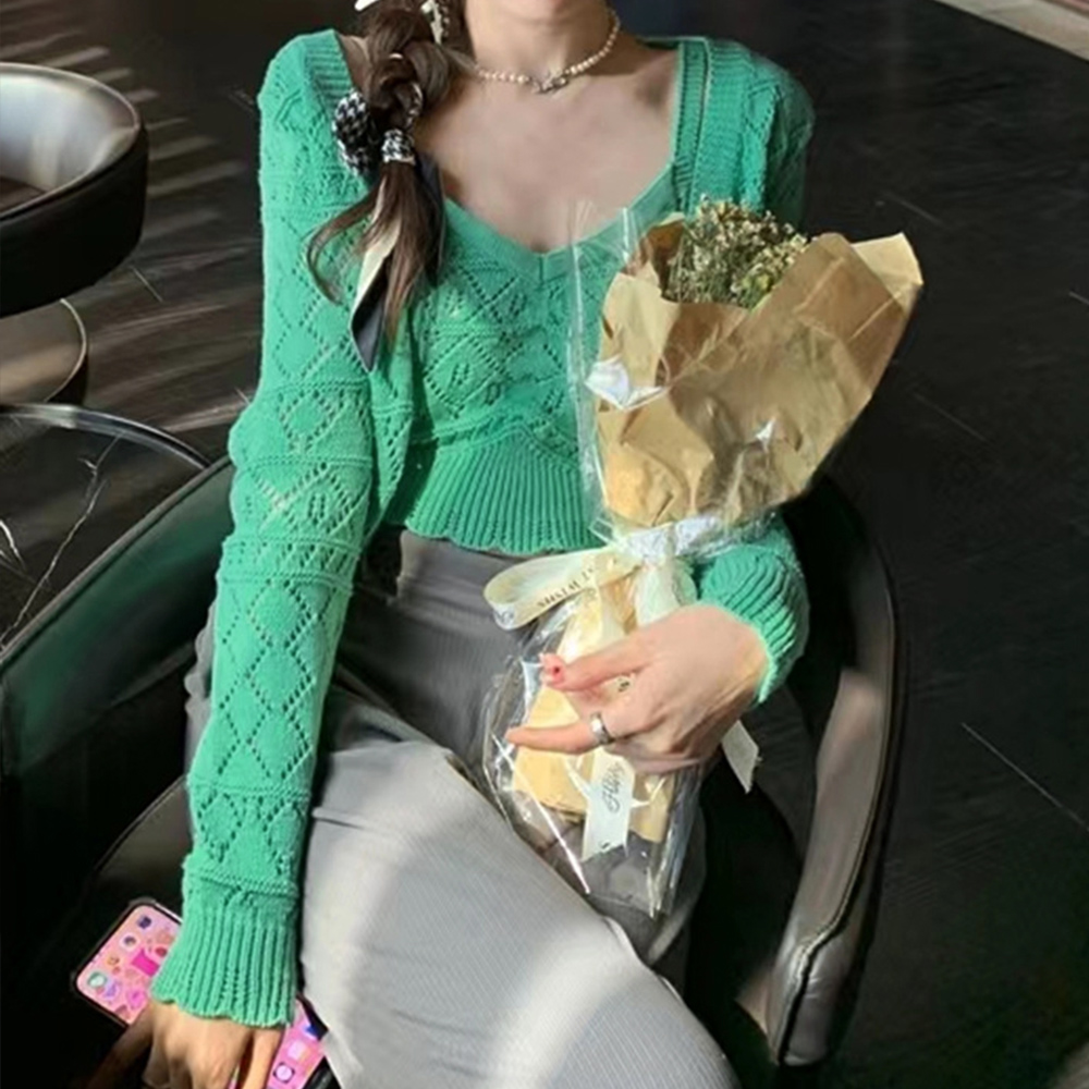 ニットカーディガンキャミソール2点セット  