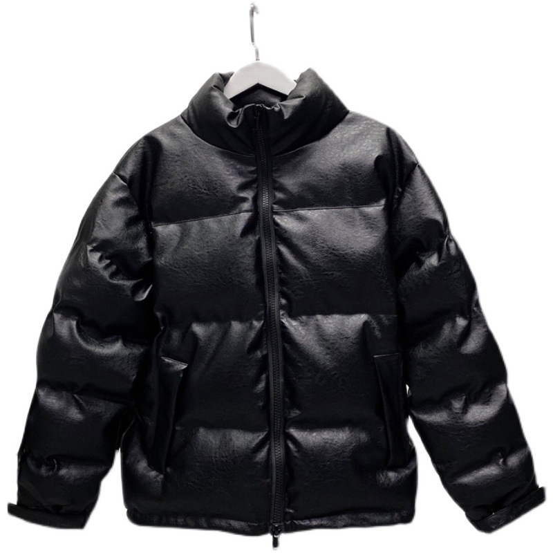 冬 PU レザー メンズ コットン ジャケット コットン 冬のポート ルーズ トレンドの韓国バージョン トレンド ジャケット カジュアル 。の厚いパンの服 