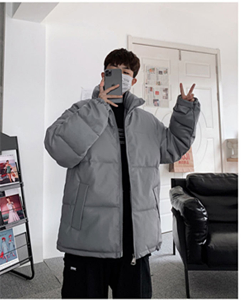 冬 PU レザー メンズ コットン ジャケット コットン 冬のポート ルーズ トレンドの韓国バージョン トレンド ジャケット カジュアル 。の厚いパンの服 