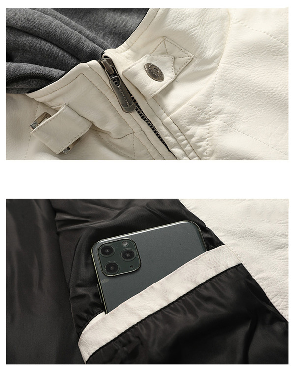 革ジャン メンズ レザージャケット 欧米風 フード付き 大きいサイズ 無地 バイクウエア アウター 紳士 ライダースジャケット カジュアル 