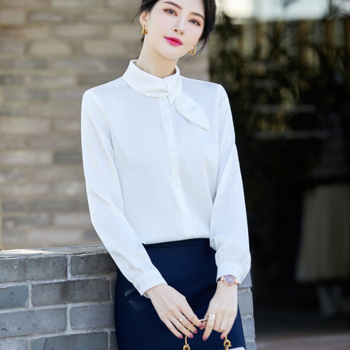 レディース シャツ ママシャツ エレ穏やかな3色選び トップス Vネック 袖 長 カジュアル風 ブラウス 着痩 春夏 きれいめ オシャレ 