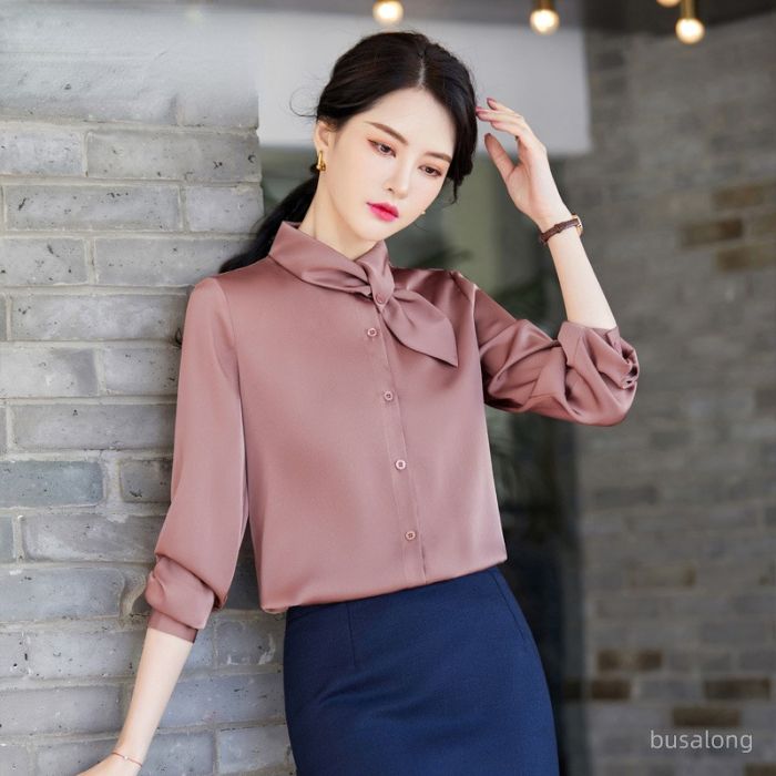 レディース シャツ ママシャツ エレ穏やかな3色選び トップス Vネック 袖 長 カジュアル風 ブラウス 着痩 春夏 きれいめ オシャレ 